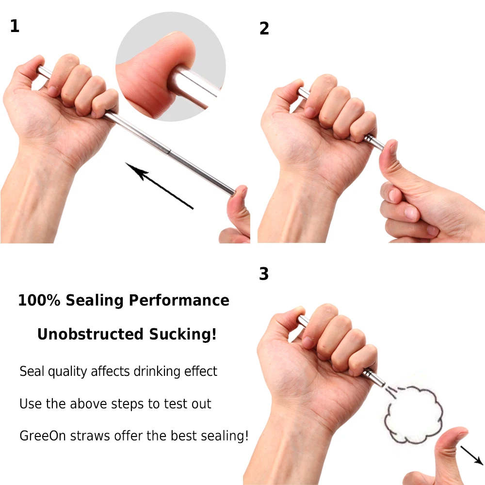 Металлическая Портативная Складная Солома для путешествий Экологически чистая