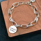YIZIZAI модный браслет в форме сердца с круглыми буквами алфавита посеребренный браслет для женщин милый браслет с надписью Live Your Dream ювелирные изделия