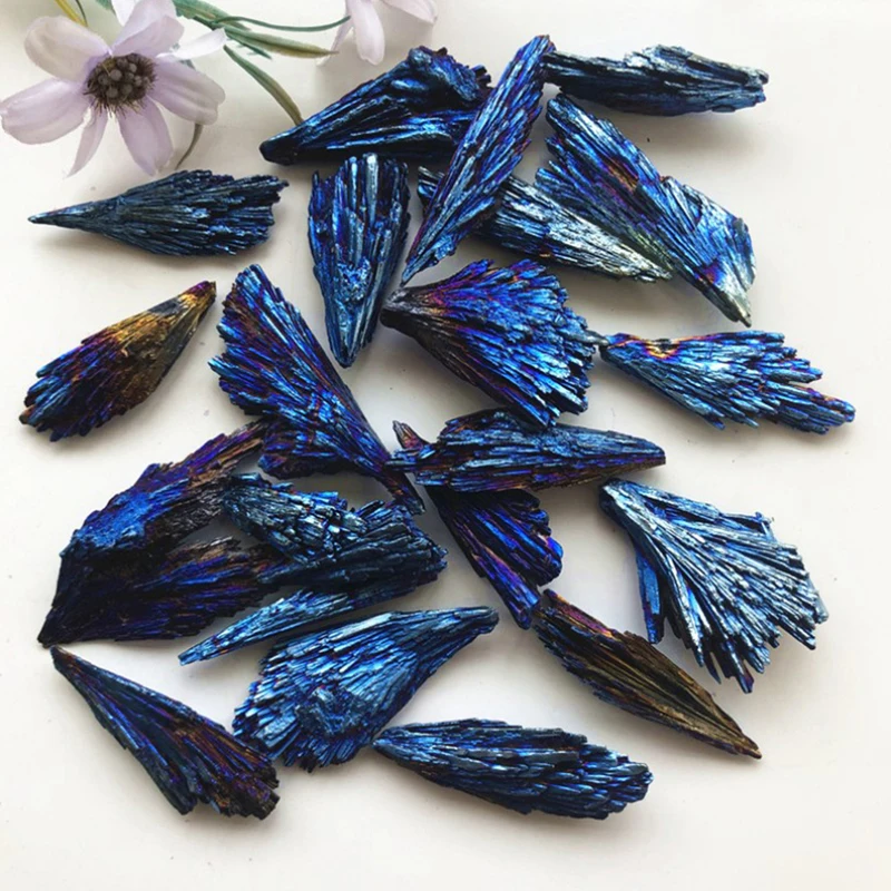 Камни и кристаллы черный турмалин Натуральные Синие цвета минералы синий титан