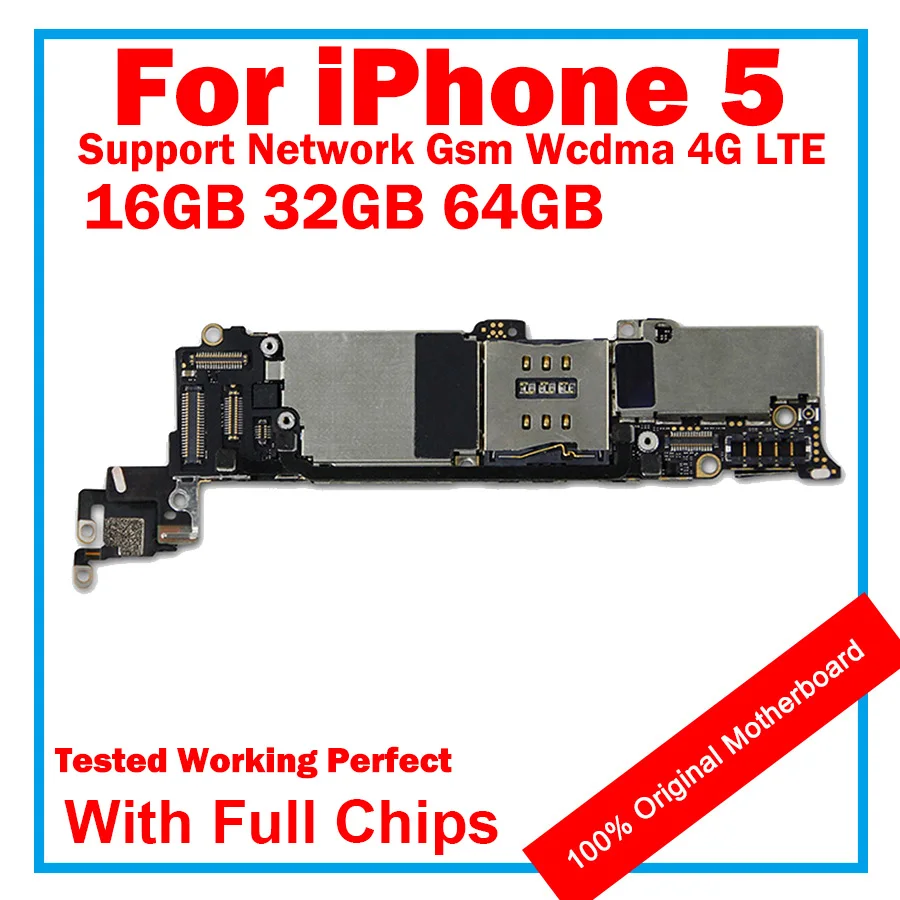 Оригинальная материнская плата MB для iPhone 5 разблокированная чистая iCloud