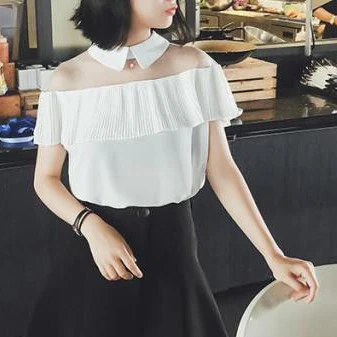 

Chiffon shirt female summer 2021 new Korean loose lace stitching net red half-sleeved T-shirt bottoming shirt top tide