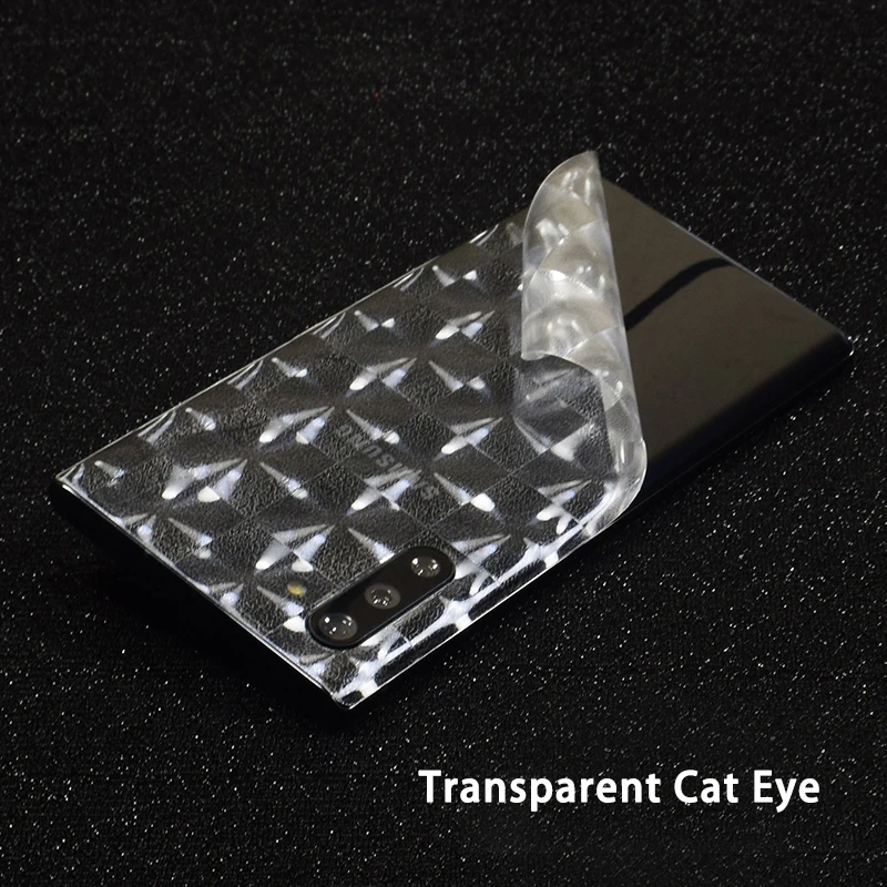 Clear Cat Eye Прозрачная 3D мягкая пленка из углеродного волокна для SAMSUNG Galaxy Note 10 Plus 8 9 S10+ S9 S8 Plus A60 A80 A750 прозрачная матовая задняя наклейка - Цвет: Clear Cat Eye