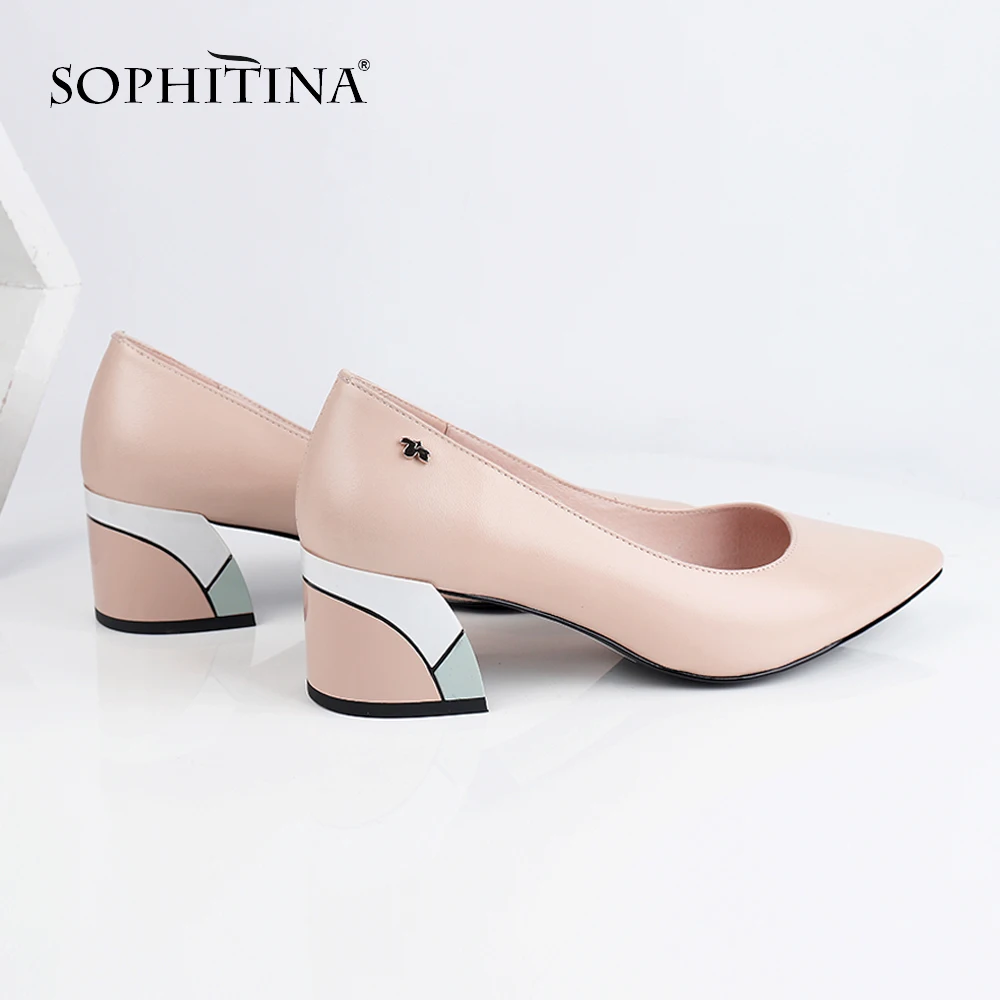 Женские туфли лодочки SOPHITINA офисная элегантная обувь из овечьей кожи на