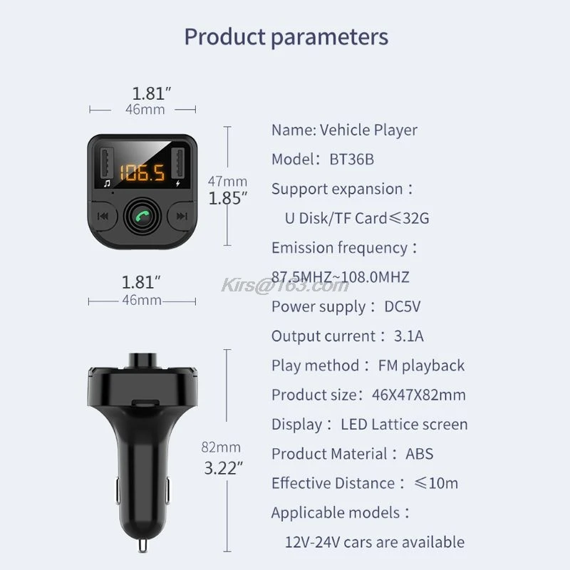 1 шт. двойная планшетория с FM-передатчиком беспроводной Bluetooth-совместимый