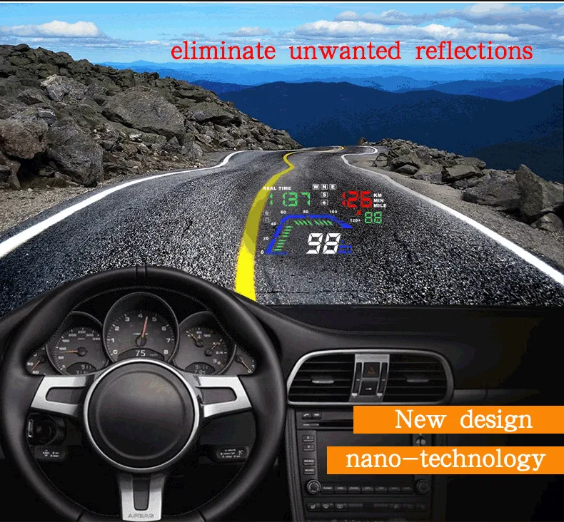 Прикуриватель HUD Q7 с GPS и дисплеем сигнализация цифровой индикацией скорости
