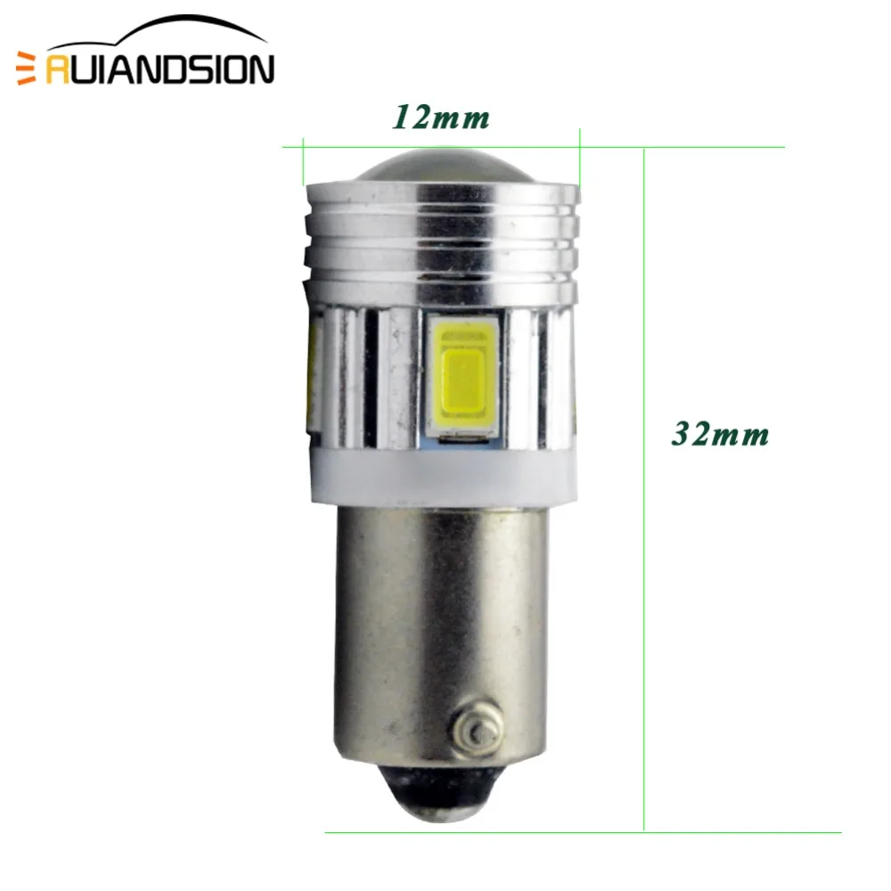 2/4 ШТ BA9S BAX9S BAY9s H21W 6 5630SMD светодиодный 150LM автомобильный индикатор лампы для автомобиля Обратный парковочный боковой светильник белый 12 В DC
