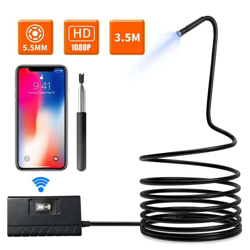 Телескопическая камера эндоскоп 5 мм 1080P HD Полужесткий USB для Iphone и