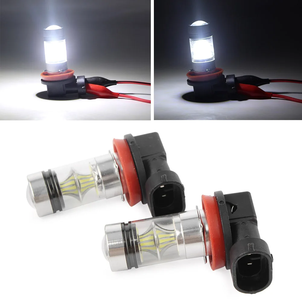 12v 28v автомобиль 2 шт. H8 H11 6000K 100W 3030 SMD высокой Мощность светодиодный