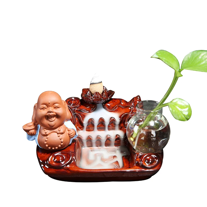 Фиолетовая Песочная горелка для благовоний практичная керамика в виде листьев