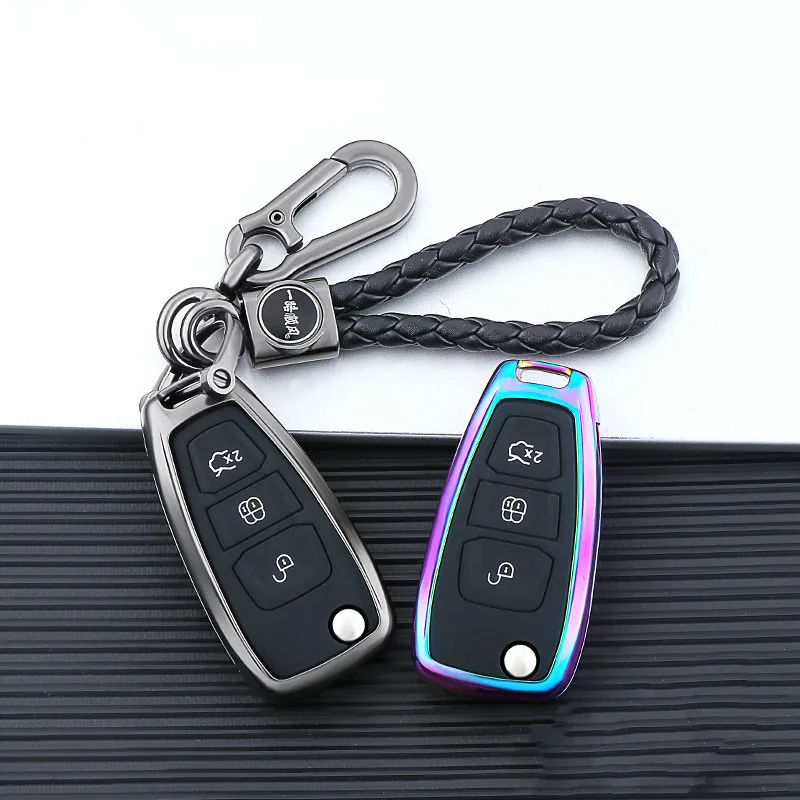 

Galvanized Alloy Buttons Car Key Case Cover For Ford Focus 3 Ecosport Kuga Edge MK3 Fiesta Titanium Escape Fusion