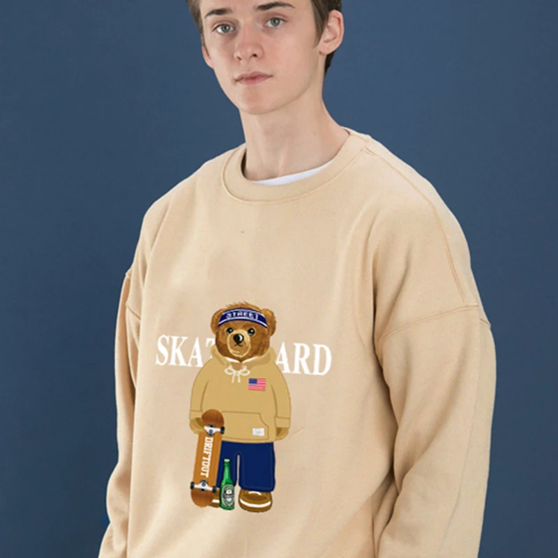 

Cartoon Letter print Sweatshirt Women Loose BF Oversized Girls Cotton Pullovers O-Neck 2020 Autumn Long Sleeve New Japan Style