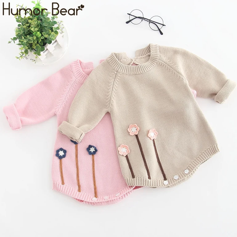 Humor Bear/Новинка года, осенне-зимняя модная одежда для маленьких девочек вязаный свитер с длинными рукавами+ шорты, комплекты детской одежды, вязаный комплект