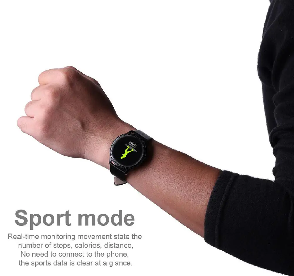 

CF18 Smart Bracelet Round Color Screen Waterproof Heart Rate Blood Pressure Wristband Pedometer Fitness Tracker Smart Watch