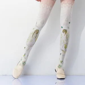 Женские колготки с принтом аниме, бесплатная доставка