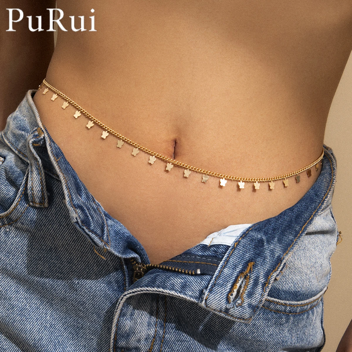 

Boho Butterfly Body Chains Gold Color Waist Chain for Women Beach Charm Bikini Body Jewelry Belly Chain Dress Belt Accessories