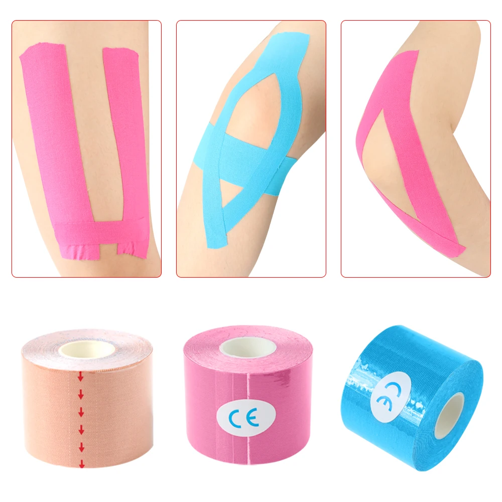 Ленты Kinesio эластичные бандажные наколенники ленты кинезиологические