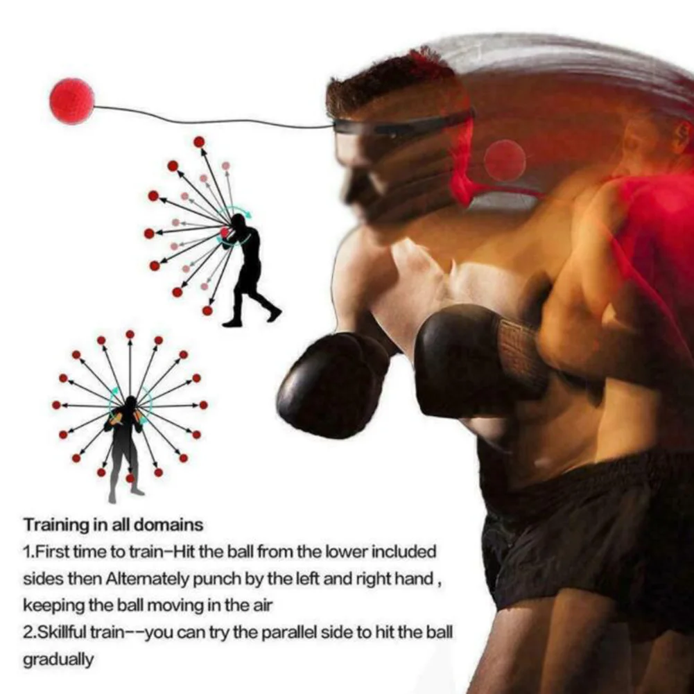 

1pcs Boxing Speed Ball with Head Band Punch Exercise Fight Reflex Training Speedball Fitness Boxing Side Dodging Training Balls