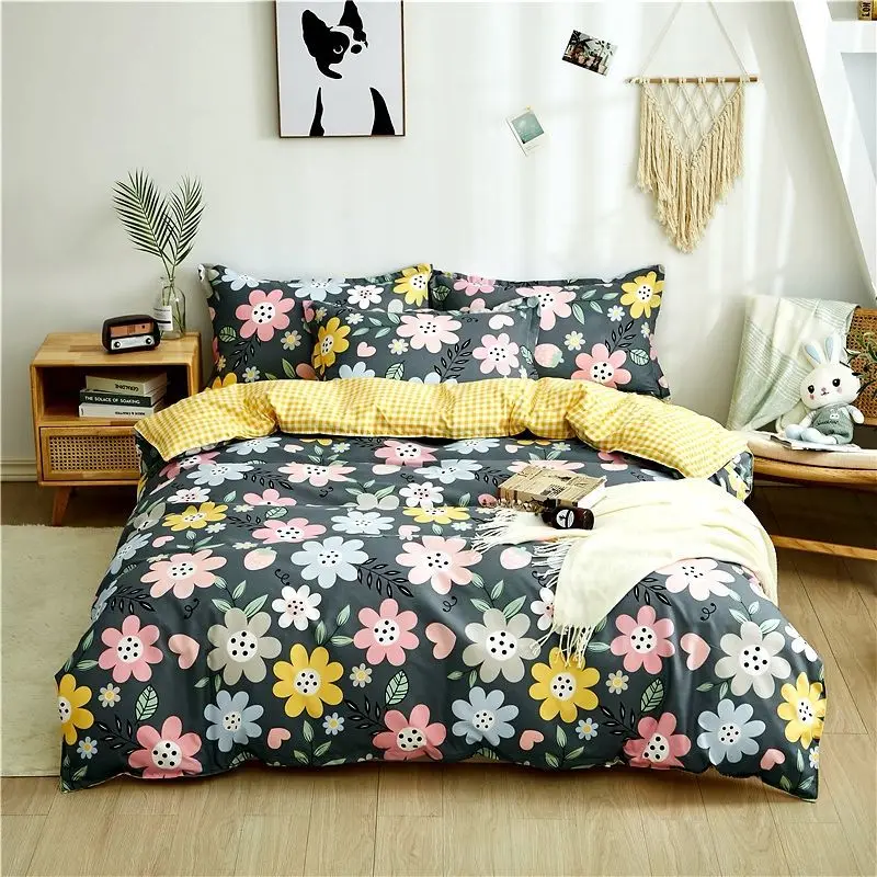 

4-piece quilt cover, pillowcase, bed sheet, quilt cover, student dormitory single 3-piece quilt cover