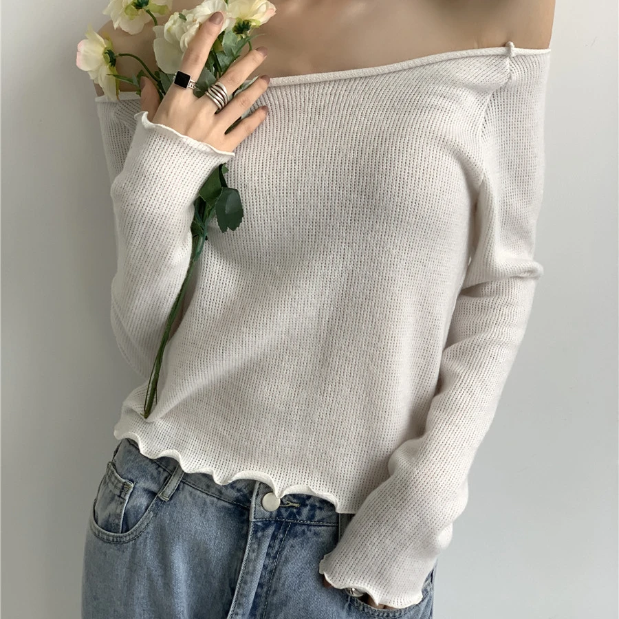 

Kimotimo Women Two Pieces Sets Chic White Knitting Base Tops + Design Small Camis Woman Sets 2021 Spring Ins Vinatge All-match