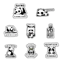 panda enamel pin brooches enamel badges for women cute black and white panda anime pins womens badges enamel brooch on backpack