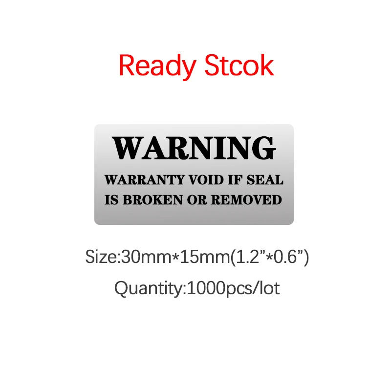 1000 шт Заказная гарантия пустые этикетки наклейка для безопасности напечатанная