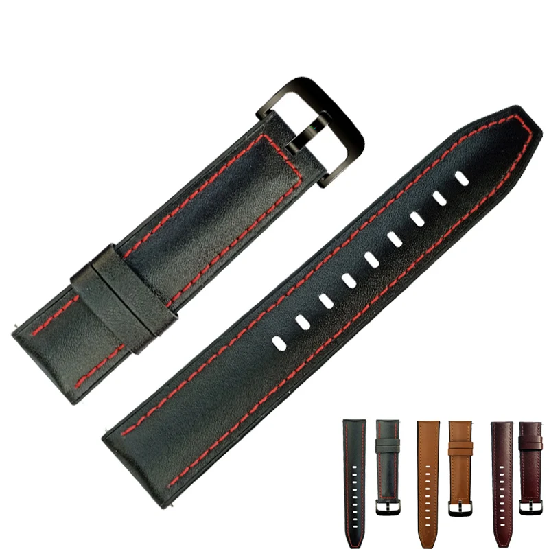 

Bracelet For Amazfit GTR 47mm Strap For Xiaomi Huami Amazfit Pace/1 Stratos/2 Smart Watch Band Sport Leather+Silicone Watchband