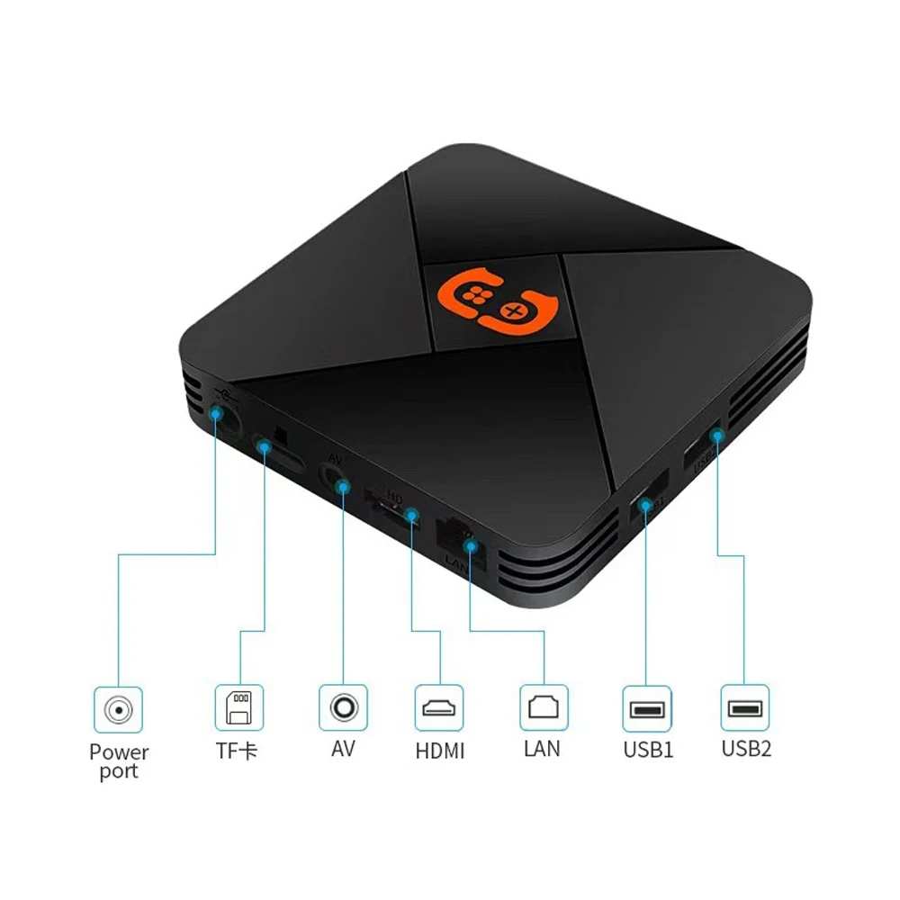 2 4G Беспроводная игровая консоль 4K Android TV Box Классический игровой плеер PS1 N64 5600 игр