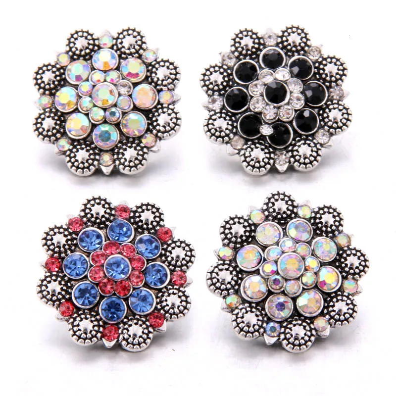10PCS High Quality 18mm Snap Button Jewelry Flower Heart wings Snap Buttons Fit Snap Bracelet for Women Love Snaps Jewelry