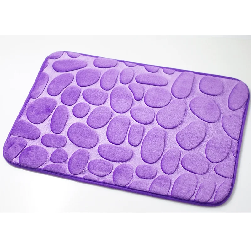 Light purple Простой фланелевый дверной коврик спальня мощеный 3D Рисунок ковер для кровати гостиная абсорбент для кухни нескользящий напольный коврик Мягкая ванная комната - Цвет: Light purple
