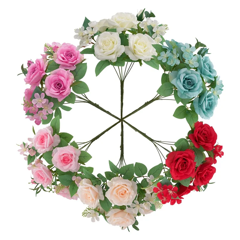 

Artificial Rose Flowers Fake Flowers Faux Flowers Holding Flowers for DIY Home Garden Wedding Party Decor