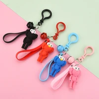 4 style 3d pvc sesame street keychain elmo cookie monsters toy doll key chain friends gift bag llaveros