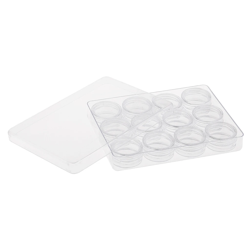 

12 Slot Transparent Storage Box for Cosmetics, Nail Tips, Beads, Rhinestones