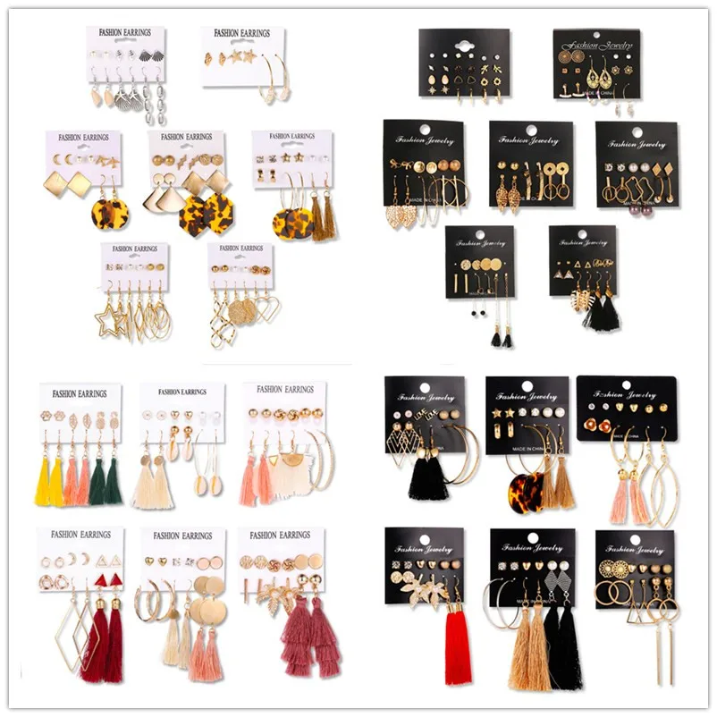 Винтажные висячие серьги с кисточками и геометрическим рисунком для женщин