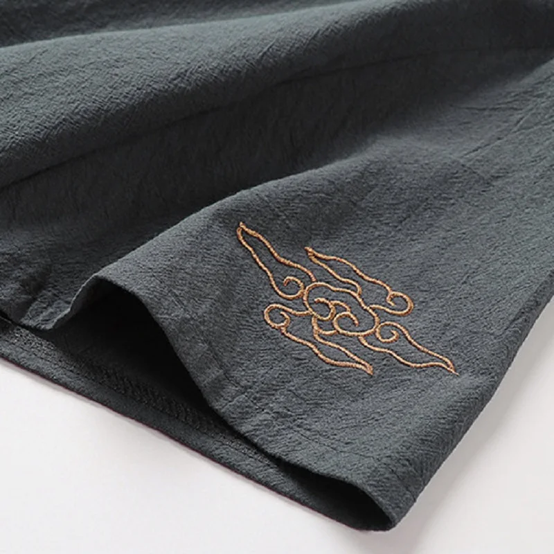 Футболка мужская льняная с V-образным вырезом большие размеры 6XL 7XL 8XL 9XL одежда в