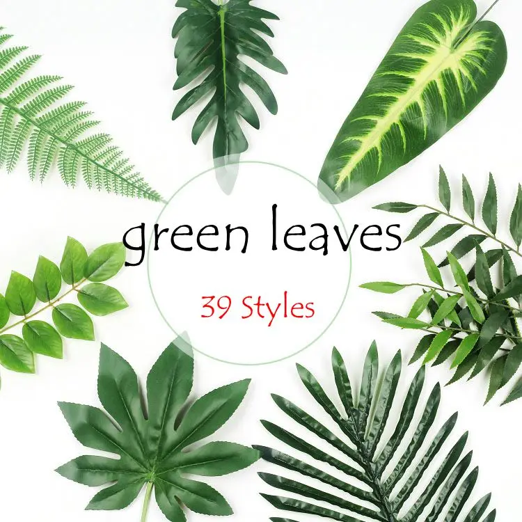 

Artificial Tropical Monstera Kwai Palm Tree Leaves Home Garden Decoration Fake Plants Photography Background plante artificielle