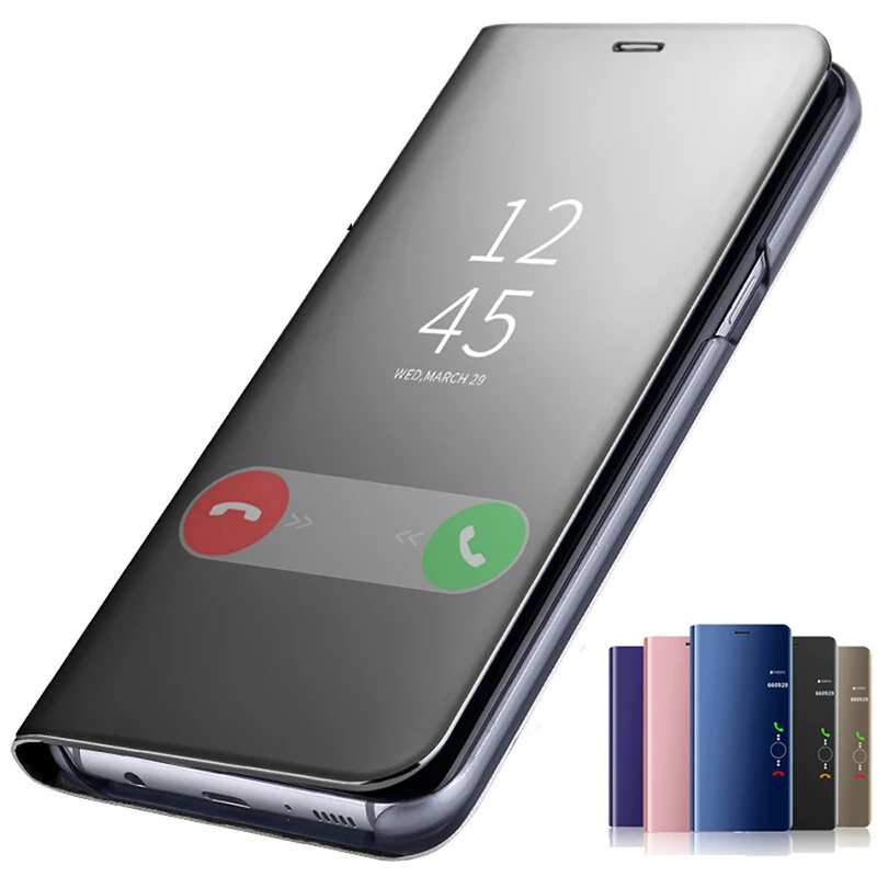 

2022 умный зеркальный флип-чехол для телефона Samsung Galaxy S10 S21 S8 S9 S20 FE Lite Ultra Note10 20 9 8 Plus S7 Edge S20Fan Edition