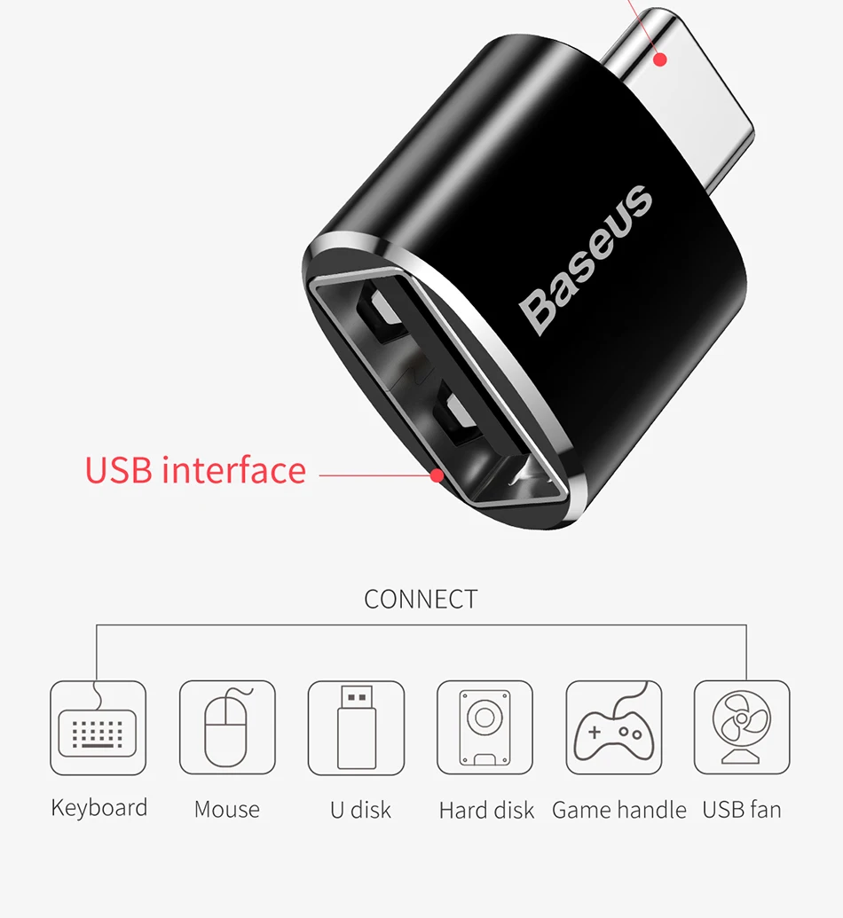 Baseus usb type C OTG адаптер USB C штекер для Micro USB Женский Кабельные конвертеры для Macbook samsung S10 huawei USB для type-c OTG