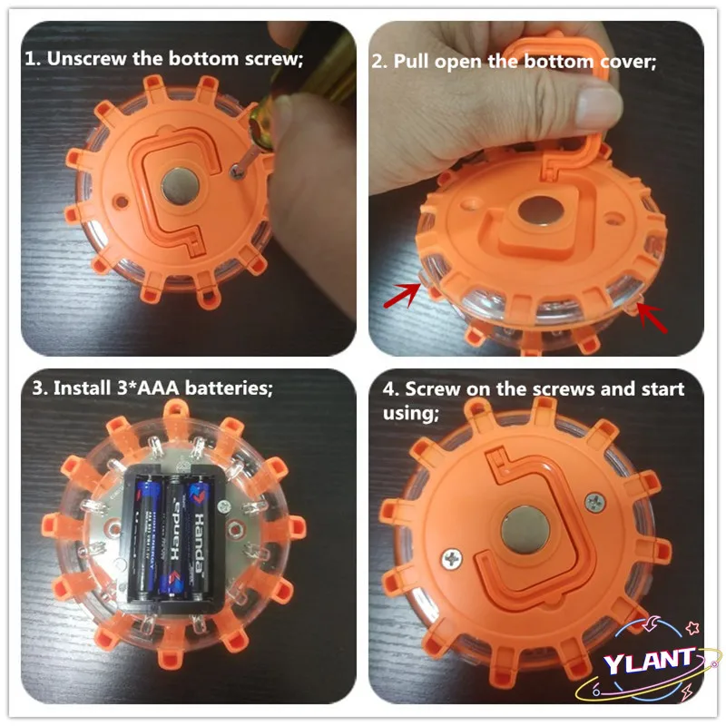 

SWTIP44 Road Flares Rescue Light LED Strobe Warning Light Flashlights Car Beacon Lamps Magnetic Emergency Roadside Safety Light