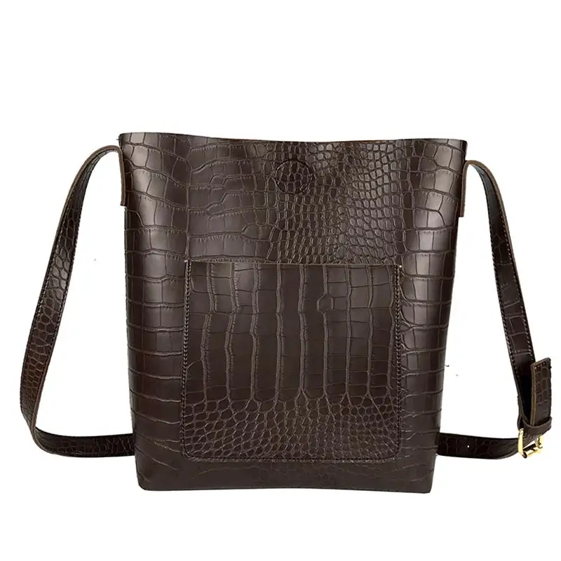 Сумки мешки в стиле ретро с тиснением под кожу крокодила|Сумки ручками| |
