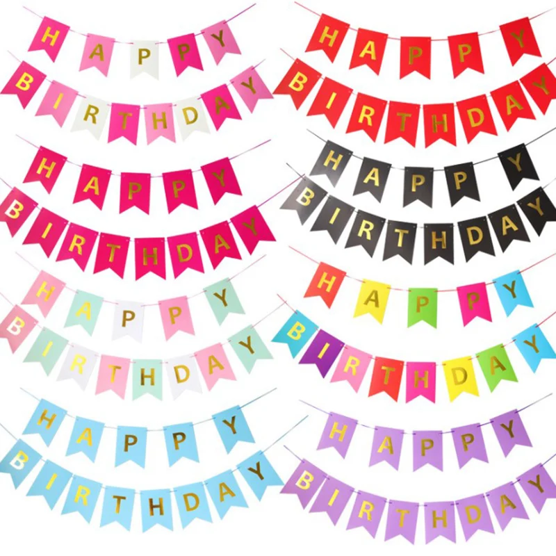 

Multi Themes Happy Birthday Banner Baby Shower First Birthday Party Decorations