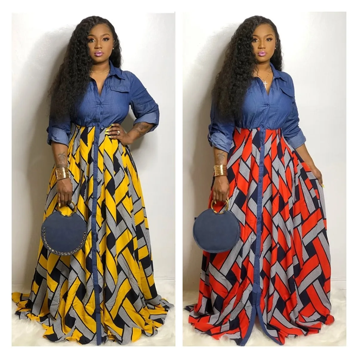 5x African Dresses for Women 2021 Spring Fashion Printing Long Dress Clothes | Тематическая одежда и униформа