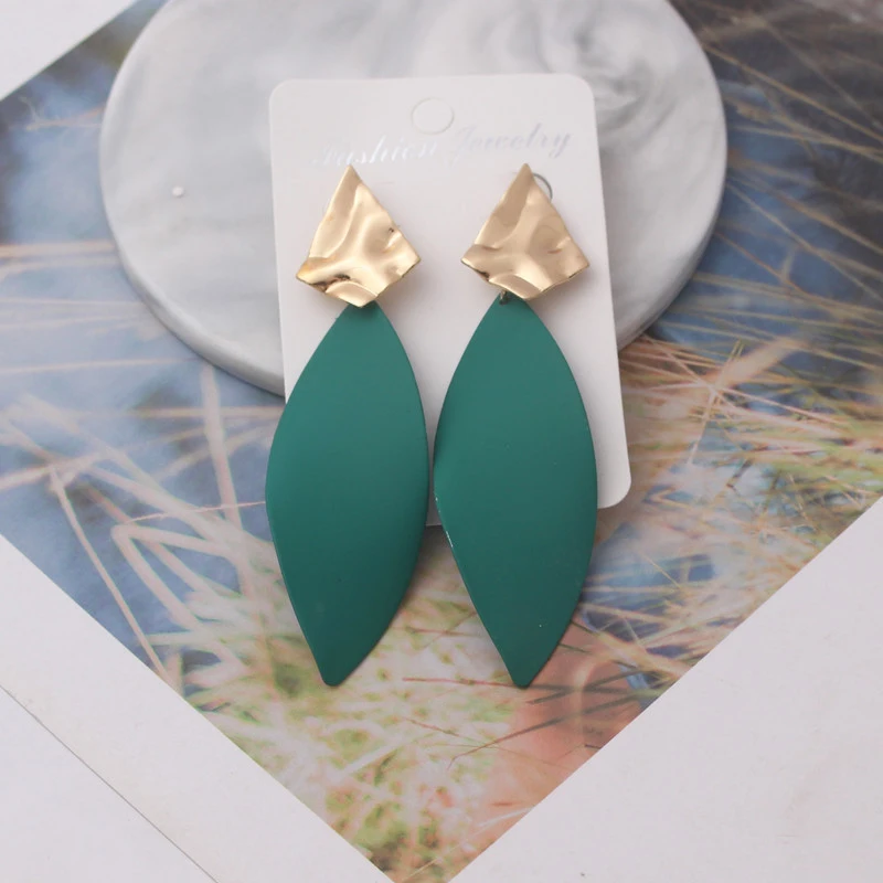 Новые корейские Женские Висячие серьги геометрические массивные металлические