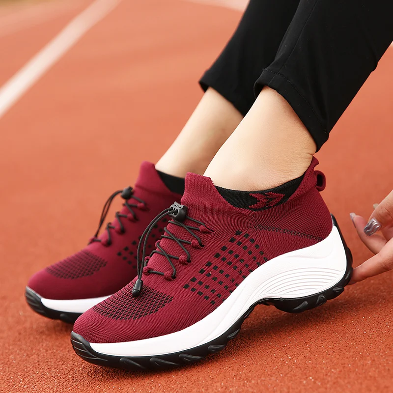 

2021Women Flat Platform Shoes Woman Sneakers for Women Breathable Mesh Tenis Ladies Shoes for Sock Sneakers Zapatillas Mujer