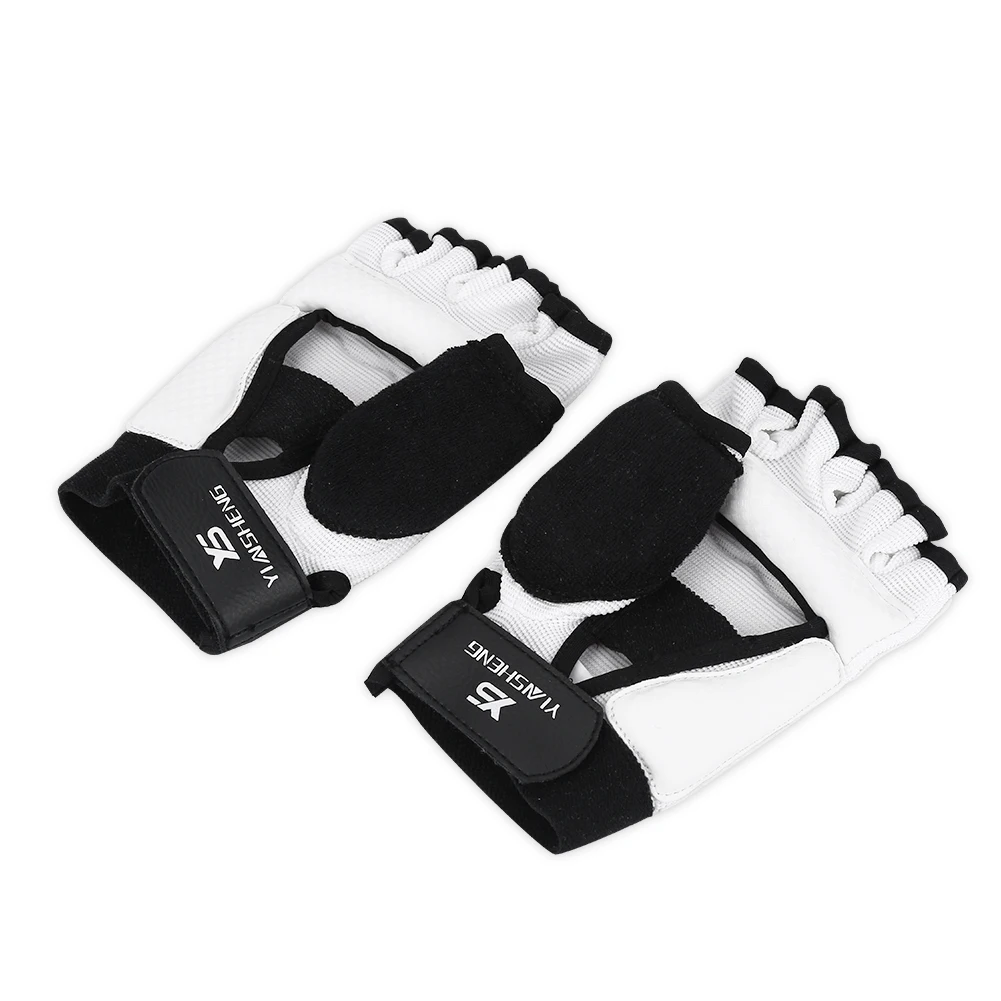 

Kids Adult Half Finger Fight Boxing Gloves Mitts Sanda Karate Sandbag Protector for MMA Muay Thai Kick Boxing Training White
