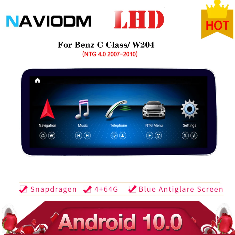 Синий антибликовый Android 10 0 4 + 64G Автомобильная Мультимедийная система