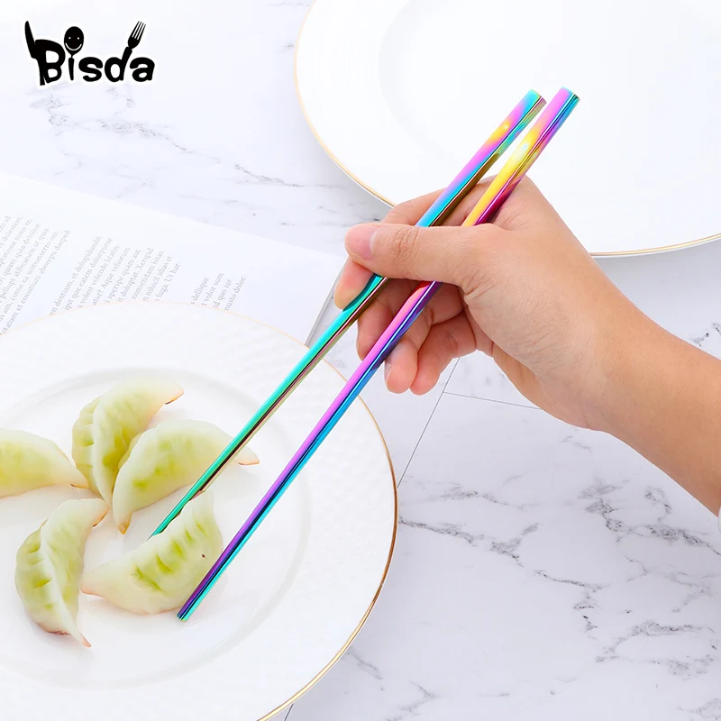 Набор золотых палочек для еды из нержавеющей стали 4/5/8 пар|Палочки еды| |