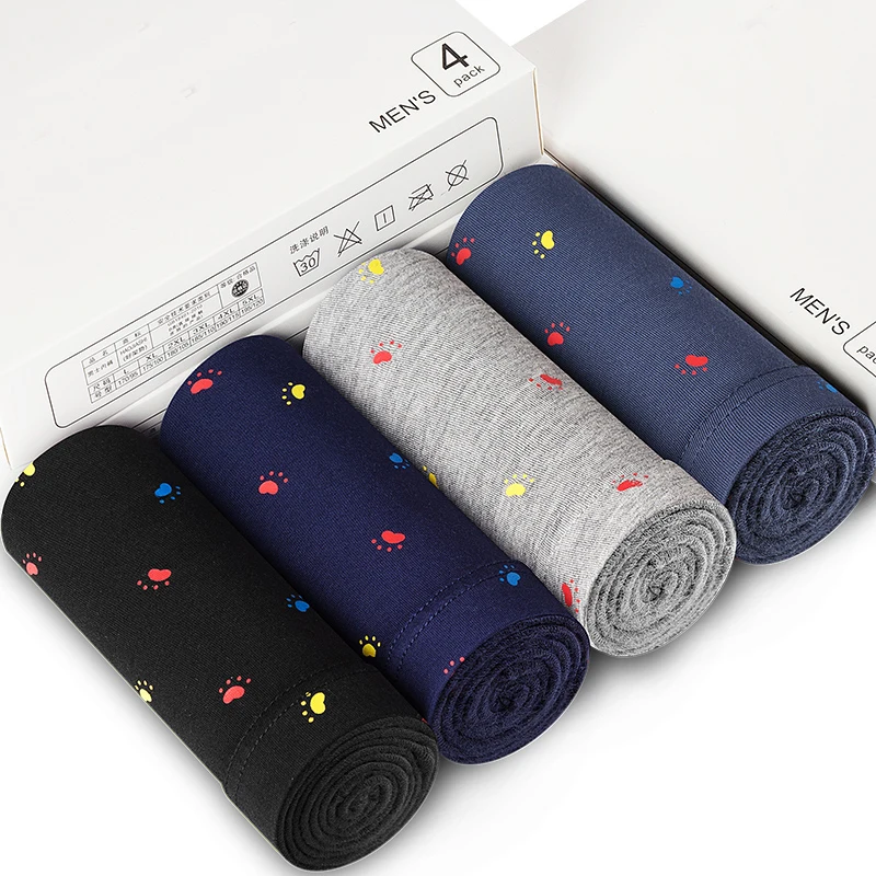 Нижнее белье мужское эластичные цветные дышащие хлопковые боксеры 4