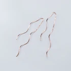 Женские серьги-протяжки в форме волны, серебряные серьги в форме 925 пробы, Спиральные серьги-капли, подарок на день рождения