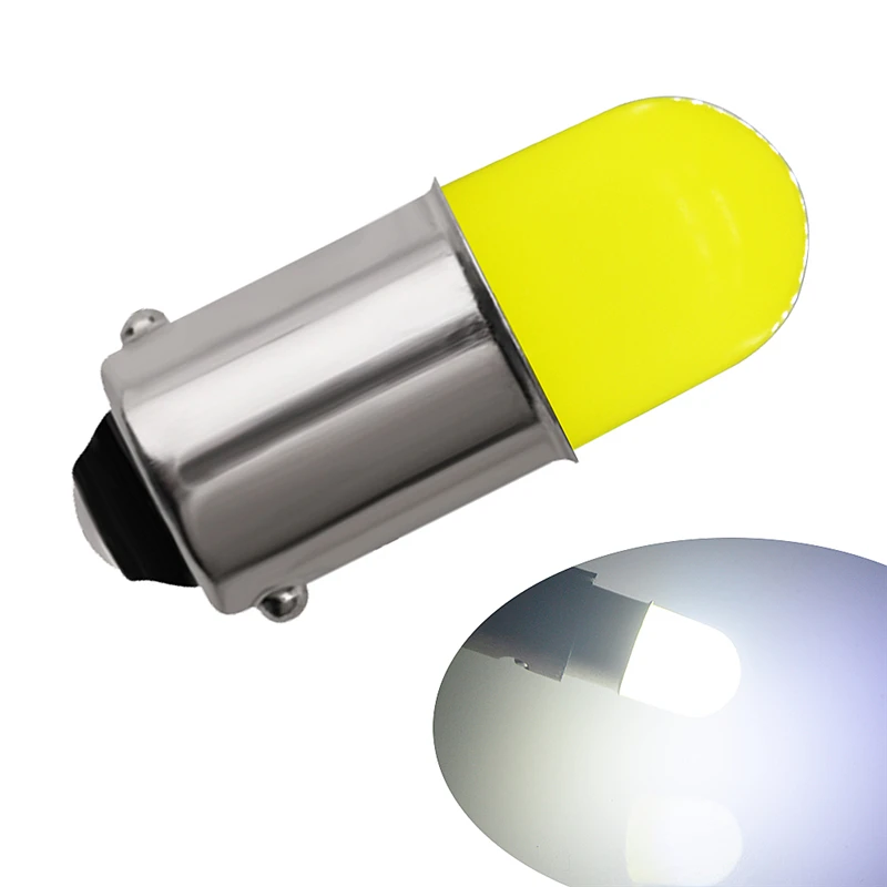 100x BA9S LED 12929 COB круглые 3D T4W Автомобильные светодиодные лампы номерного знака