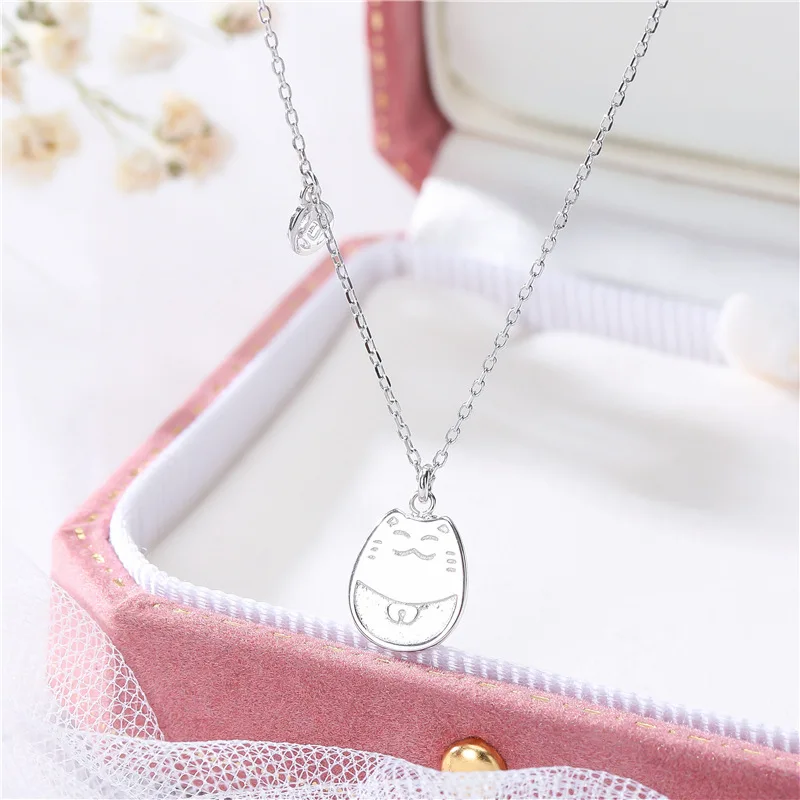 

Sodrov Lucky Cat Coin Pendant Necklace for Women Silver 925 Sterling Cute Cat Necklace Silver Jewelry Necklaces